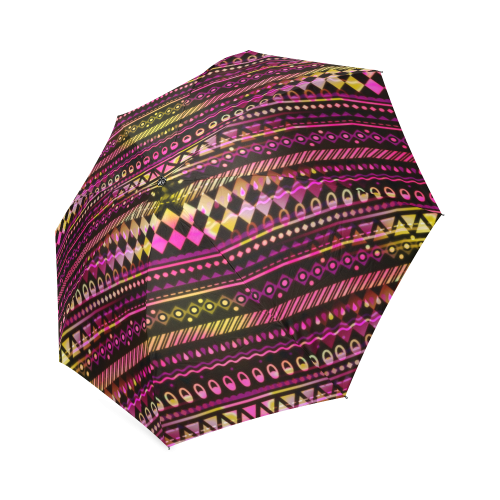 Pink N Yellow Tribal Pattern Foldable Umbrella (Model U01)