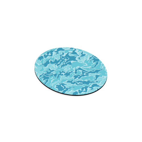 Camo Blue Camouflage Pattern Print Round Coaster