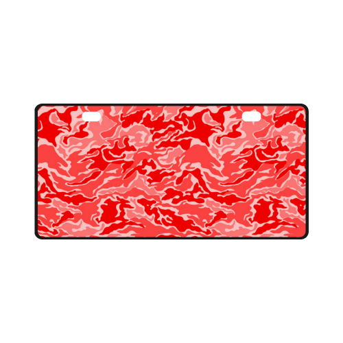 Camo Red Camouflage Pattern Print License Plate