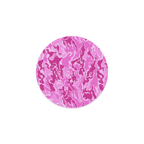 Camo Pink Camouflage Pattern Print Round Coaster