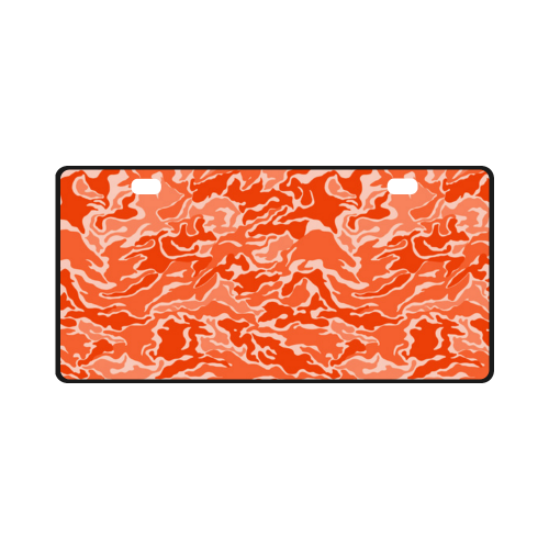 Camo Orange Camouflage Pattern Print License Plate