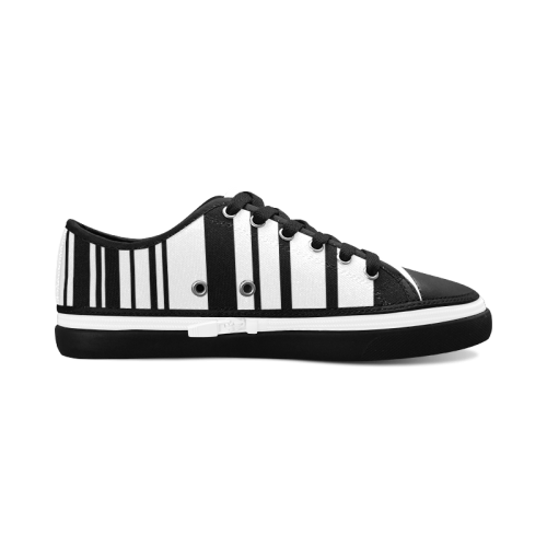 barcode Women's Canvas Zipper Shoes (Model 001)