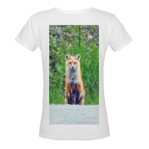 Red Fox Women's Deep V-neck T-shirt (Model T19)