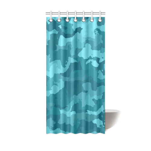 camouflage teal Shower Curtain 36"x72"