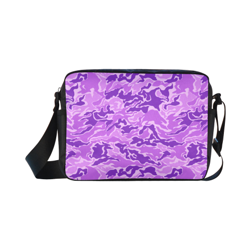 Camo Purple Camouflage Pattern Print Classic Cross-body Nylon Bags (Model 1632)