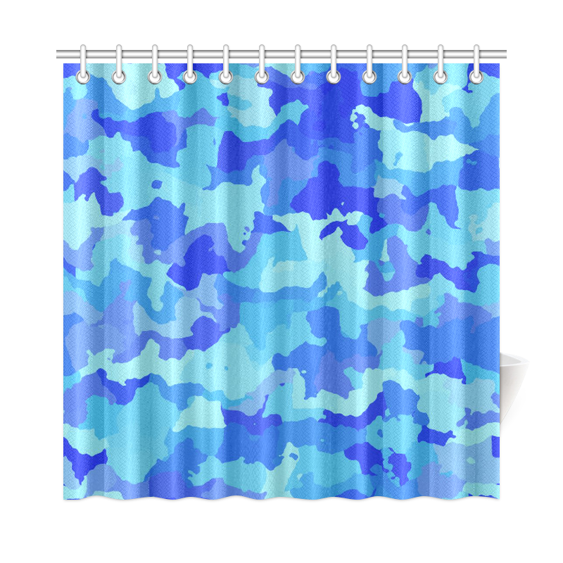camouflage blue Shower Curtain 72"x72" ID D313946