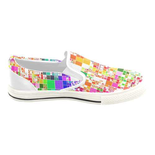 Squared Obsession Women's Unusual Slip-on Canvas Shoes (Model 019)