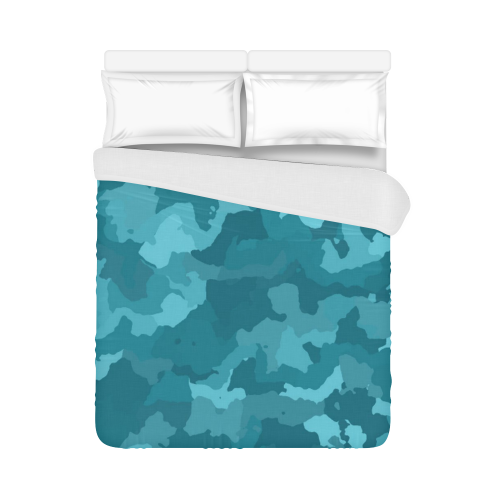 camouflage teal Duvet Cover 86"x70" ( All-over-print)