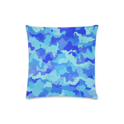 camouflage blue Custom Zippered Pillow Case 16"x16"(Twin Sides)