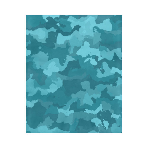 camouflage teal Duvet Cover 86"x70" ( All-over-print)