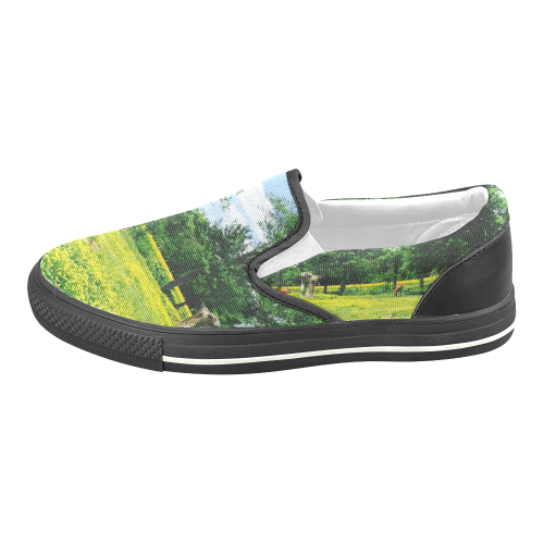 Horses Women's Unusual Slip-on Canvas Shoes (Model 019)