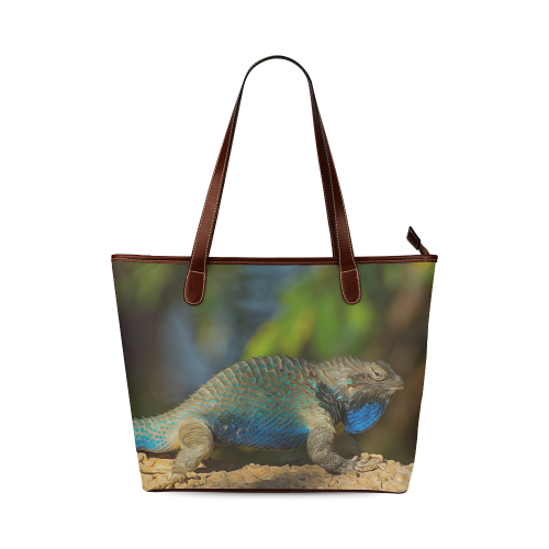 Colorful Lizard Shoulder Tote Bag (Model 1646) ID D313508
