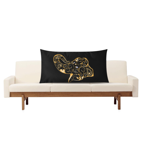 Wonderful gold, black elephant Rectangle Pillow Case 20"x36"(Twin Sides)