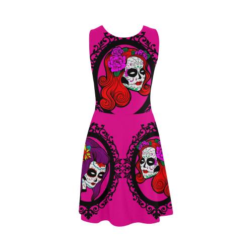 sugar skull babes pink Atalanta Sundress (Model D04)