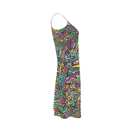 Colorful Tidal Pool, abstract animals, doodle Alcestis Slip Dress (Model D05)