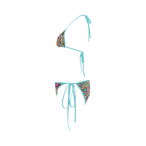 Colorful Tidal Pool, abstract animals, doodle Custom Bikini Swimsuit