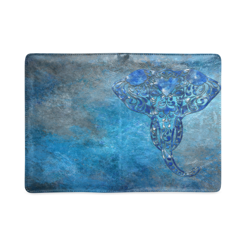 A blue watercolor elephant portrait in denim look Custom NoteBook A5