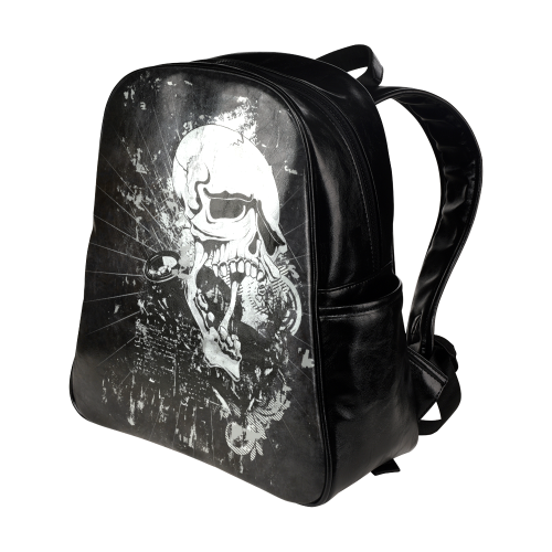 Dark Gothic Skull Multi-Pockets Backpack (Model 1636)