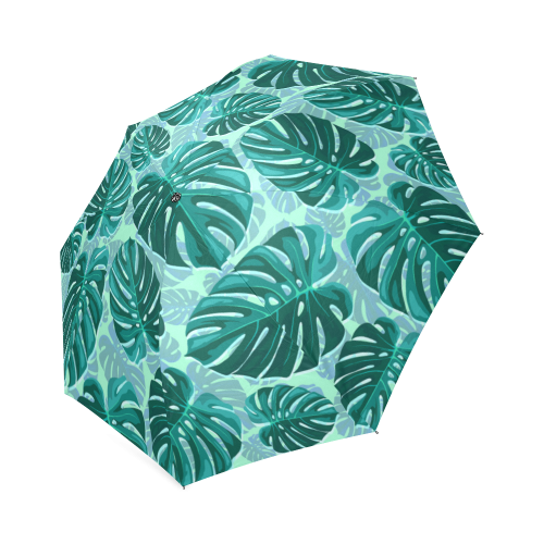 Tropical Leaf Monstera Plant Pattern Foldable Umbrella (Model U01)