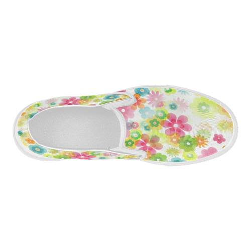 Flowers In A Dream Women's Slip-on Canvas Shoes (Model 019)