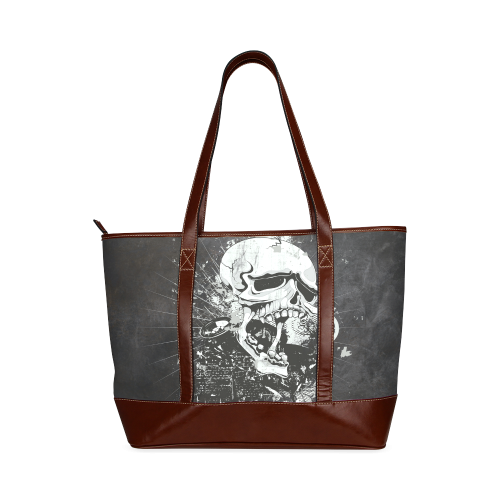 Dark Gothic Skull Tote Handbag (Model 1642)