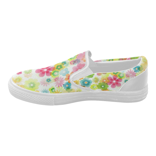 Flowers In A Dream Women's Slip-on Canvas Shoes (Model 019)