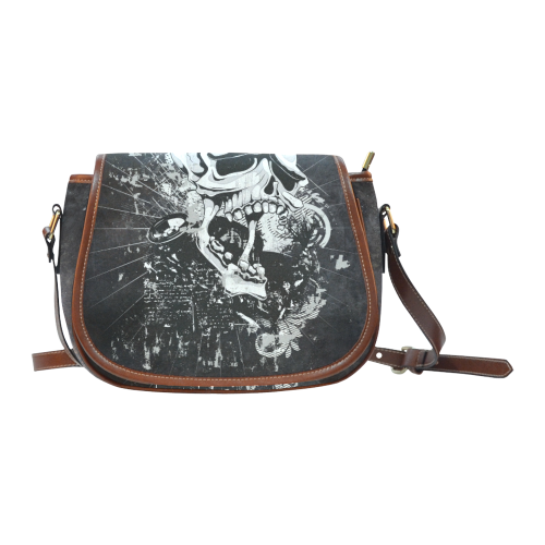 Dark Gothic Skull Saddle Bag/Small (Model 1649) Full Customization