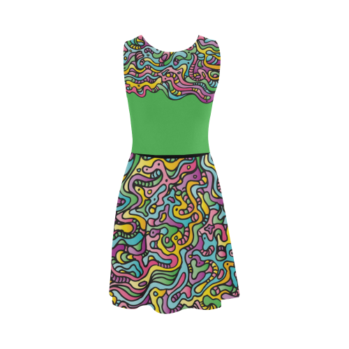 Colorful Tidal Pool, abstract animals, green Atalanta Sundress (Model D04)