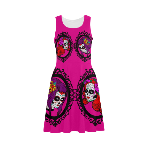 sugar skull babes pink Atalanta Sundress (Model D04)