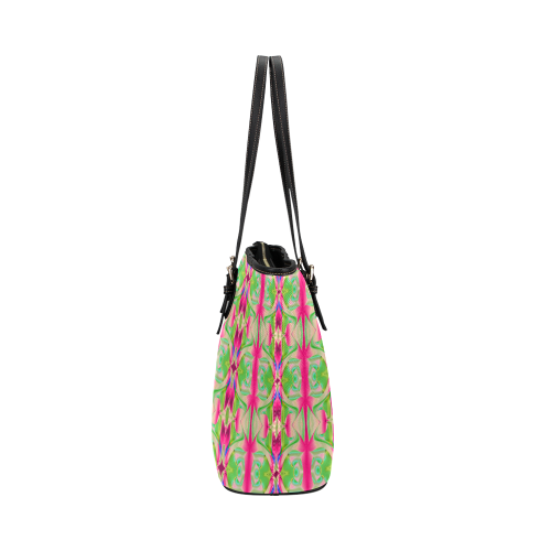 Abstract Ornament AAQ Leather Tote Bag/Small (Model 1651)