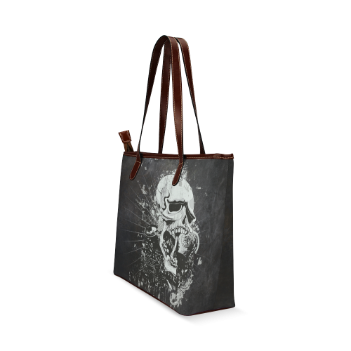 Dark Gothic Skull Shoulder Tote Bag (Model 1646)