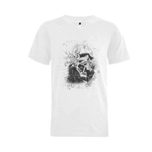 Dark Gothic Skull Men's V-Neck T-shirt (USA Size) (Model T10)