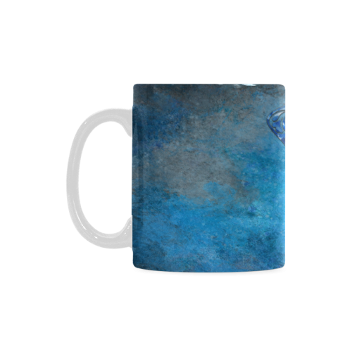 A blue watercolor elephant portrait in denim look White Mug(11OZ)