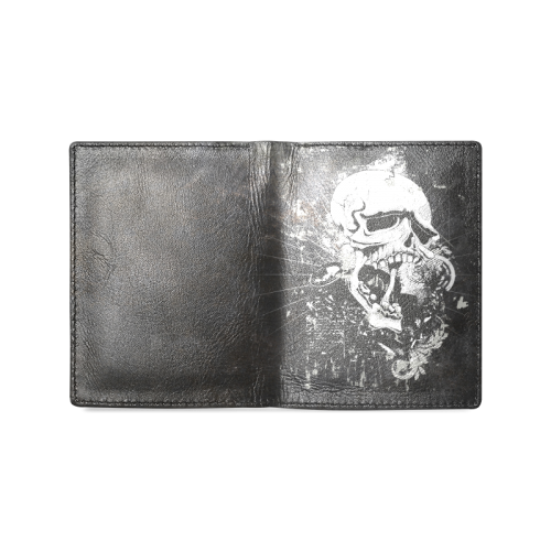 Dark Gothic Skull Men's Leather Wallet (Model 1612)