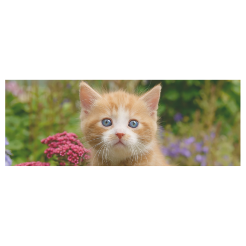 Cute Ginger Kitten Funny Baby Pet Animal in a Garden Photo for Cat Lovers Travel Mug (Silver) (14 Oz)