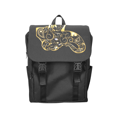 Wonderful gold, black elephant Casual Shoulders Backpack (Model 1623)