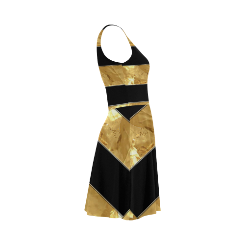 Black Gold Stripes Atalanta Sundress (Model D04)