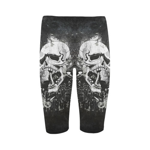 Dark Gothic Skull Hestia Cropped Leggings (Model L03)