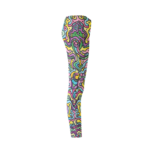 Colorful Tidal Pool, abstract animals, doodle Cassandra Women's Leggings (Model L01)