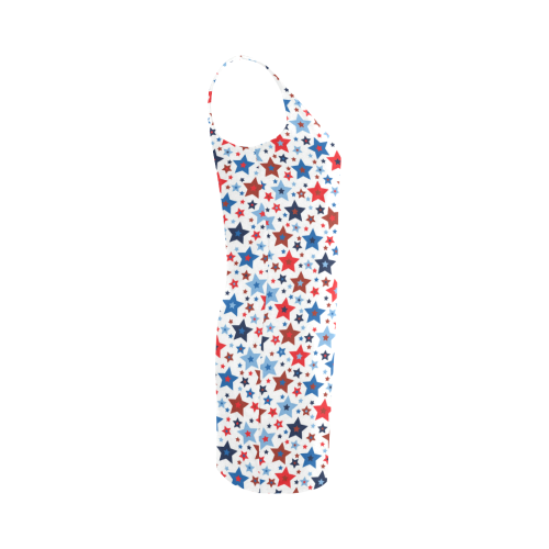 stars red blue white Medea Vest Dress (Model D06)