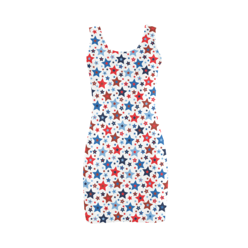 stars red blue white Medea Vest Dress (Model D06)