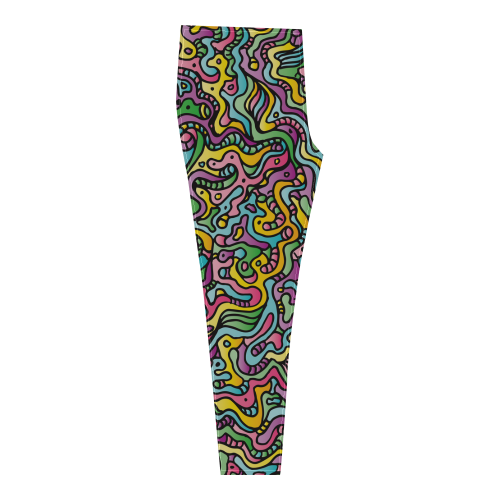 Colorful Tidal Pool, abstract animals, doodle Cassandra Women's Leggings (Model L01)