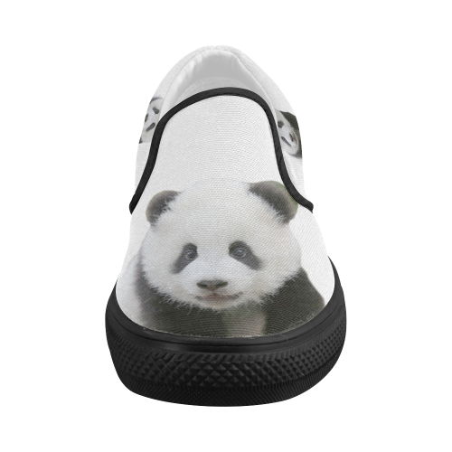 Panda Bear Women's Slip-on Canvas Shoes (Model 019)