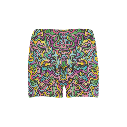 Colorful Tidal Pool, abstract animals, doodle Briseis Skinny Shorts (Model L04)