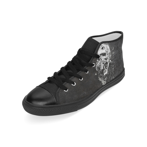 Dark Gothic Skull Men’s Classic High Top Canvas Shoes (Model 017)