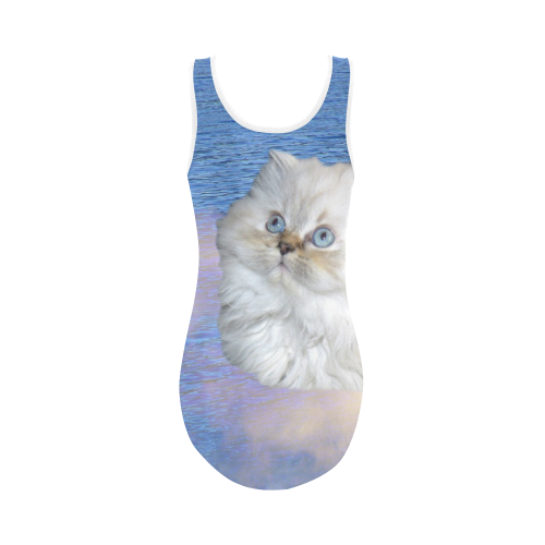 Cat and Water Vest One Piece Swimsuit (Model S04)