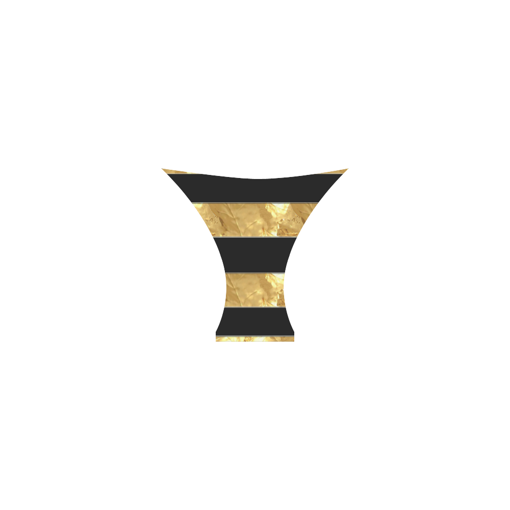 Black Gold Stripes Custom Bikini Swimsuit ID D