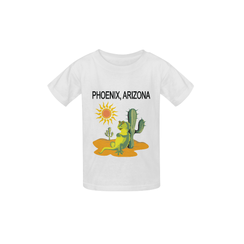 Phoenix Arizona Lizard under Saguaro Kid's  Classic T-shirt (Model T22)