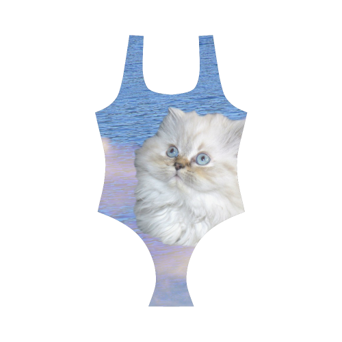 Cat and Water Vest One Piece Swimsuit (Model S04)