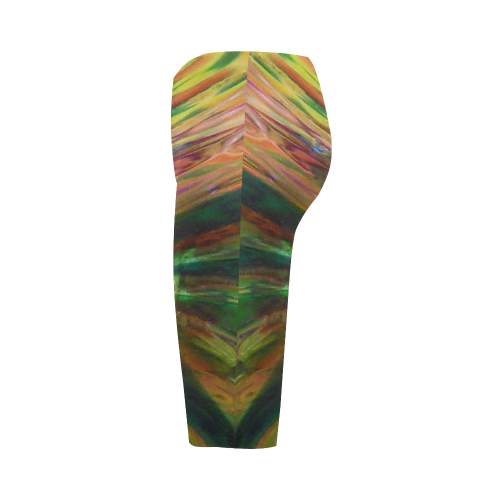 Abstract Colorful Glass Hestia Cropped Leggings (Model L03)